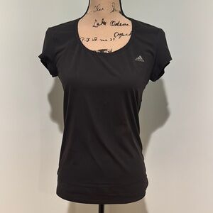 Adidas Black Fitted Cap Sleeve T-Shirt size small